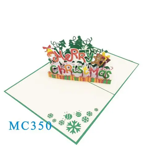 Merry Christmas Pop Up Card 3D Custom Design Handmade Vietnam Handicraft Top Trending product Gifts & crafts Best choice