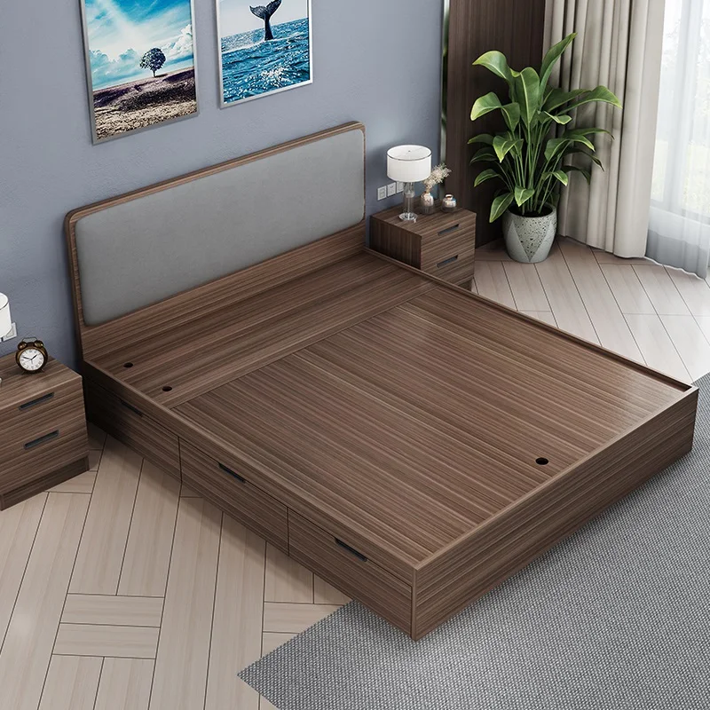 Modern Hydraulic Lift Up Luxury Bedroom Wooden Bed Frame Furniture Underbed Storage Compartment MARINO Bed With Storage