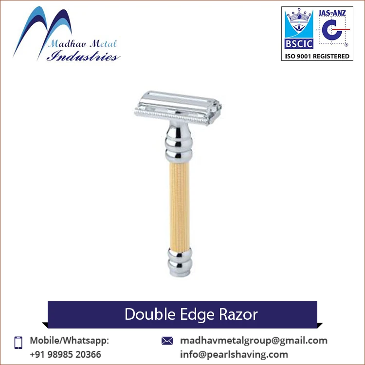  Высококачественная Безопасная бритва с двойным лезвием мужское бритье серебристого цвета безопасная бабочкой
