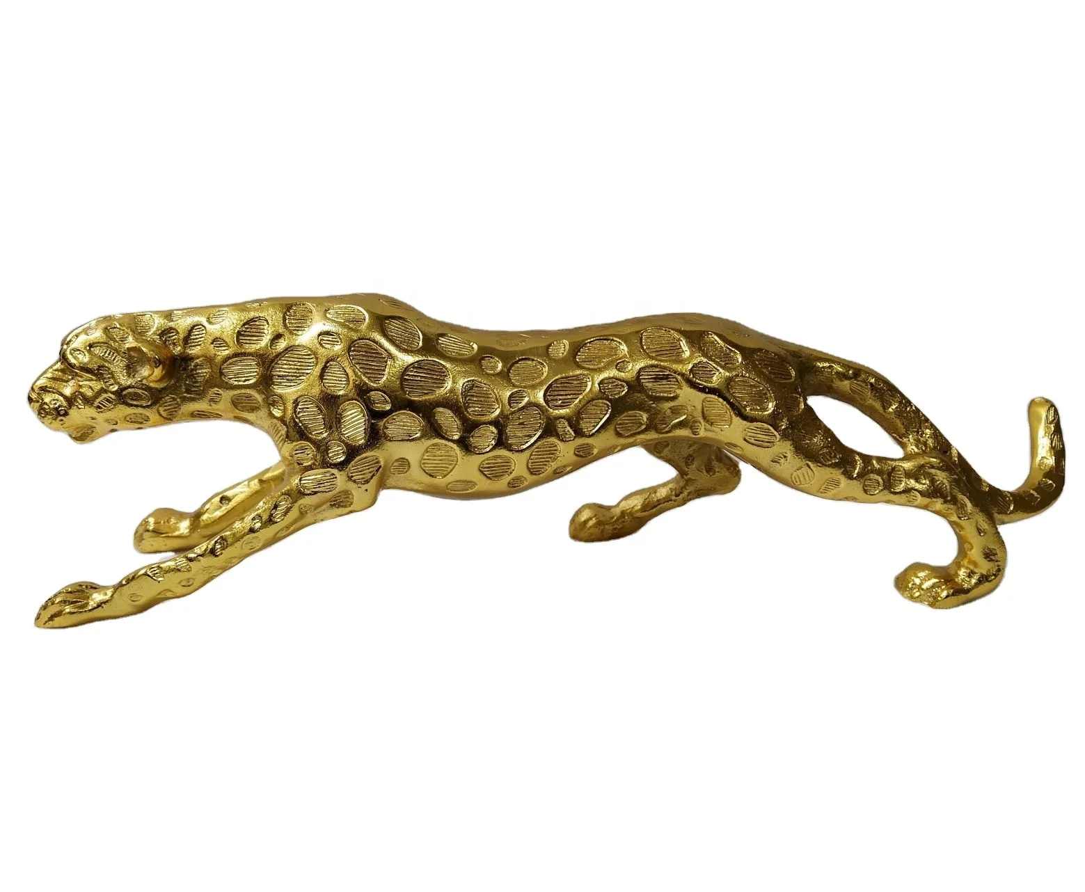Metal Golden Leopard Jaguar Statue Figurine sculpture