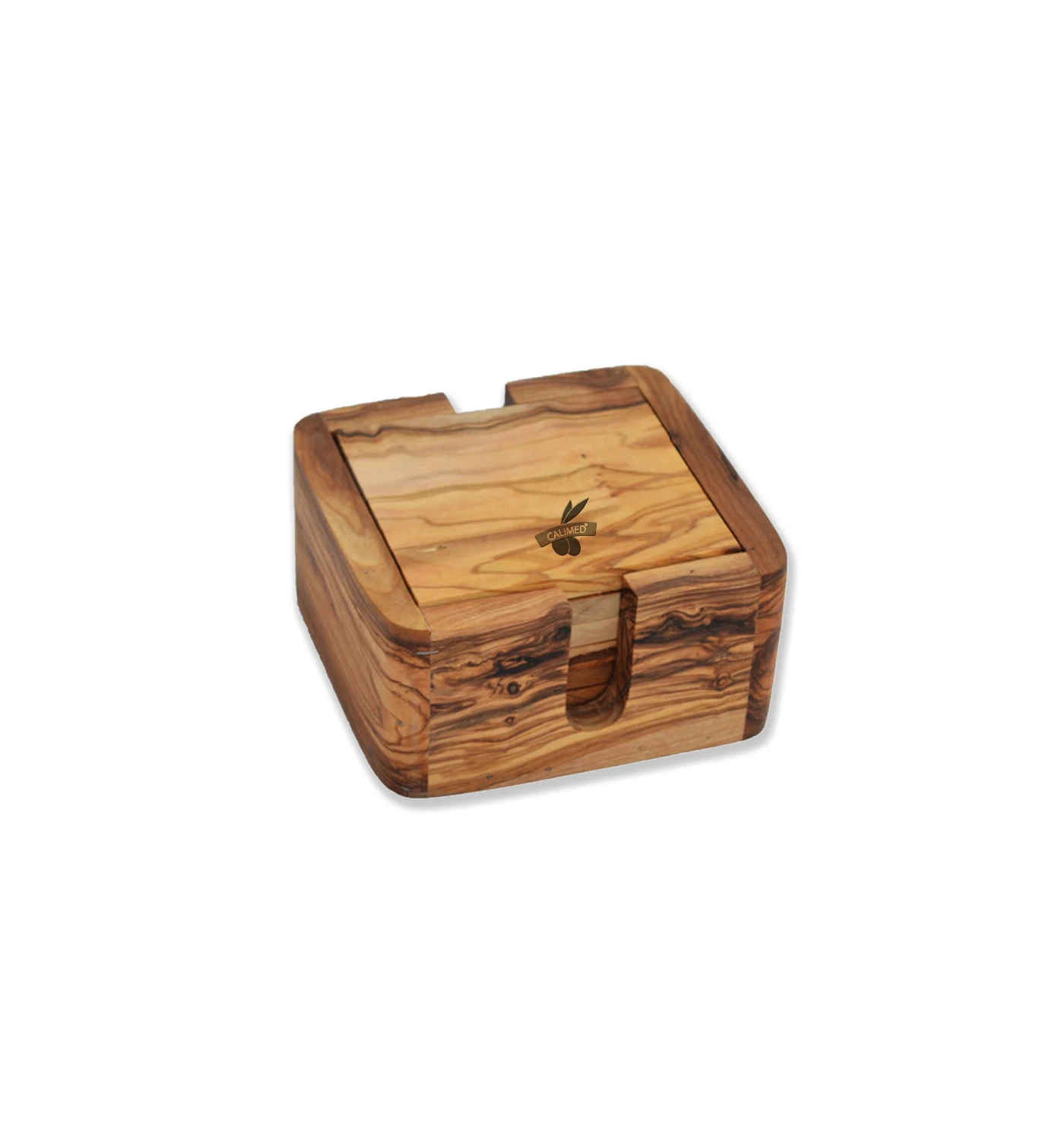 
Handcrafted Coasters. Elegant Square Olive Wood Coasters for Drink, Beer, Coffee, and Tea. Olive Wood Coasters with a Box. 