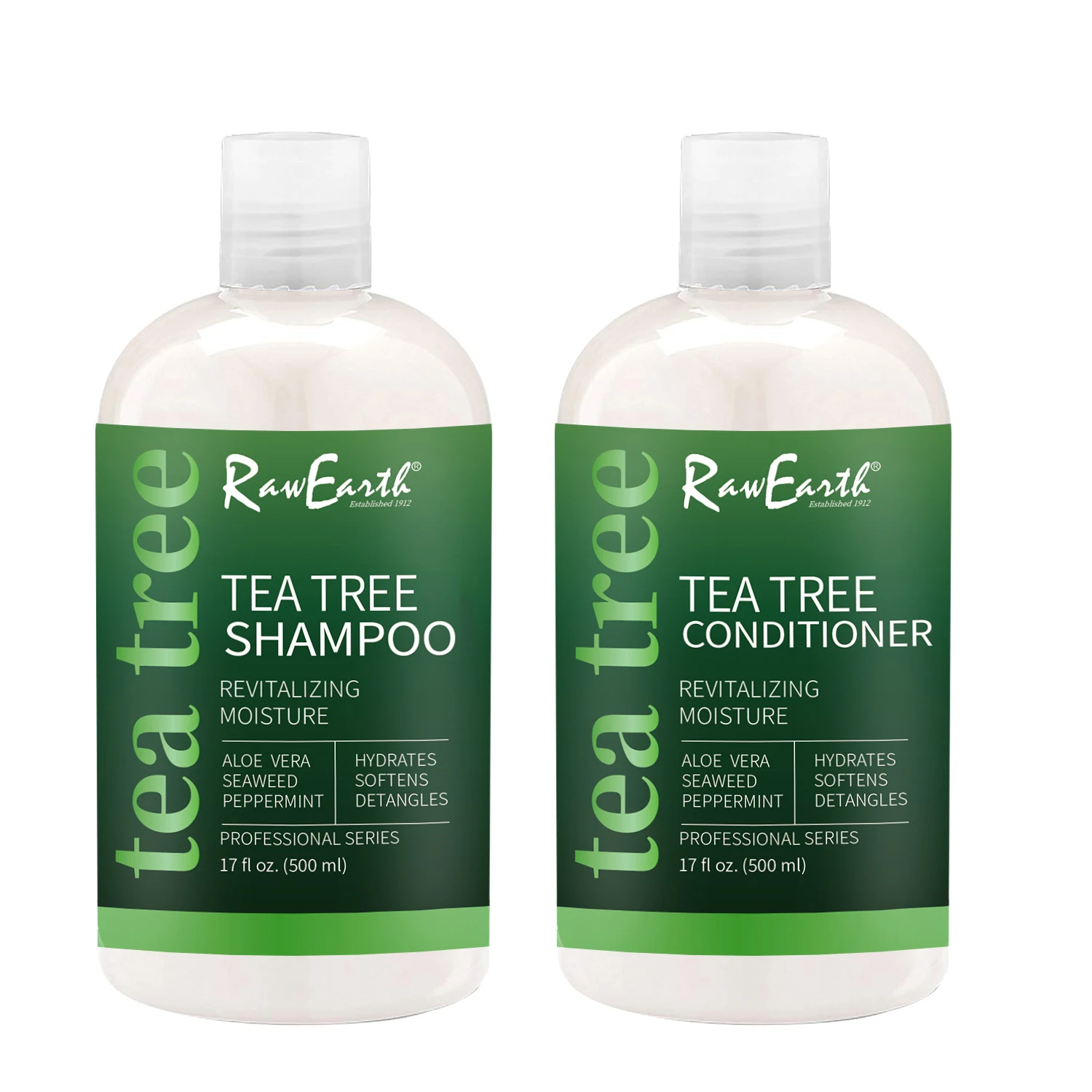
Raw Earth Extra Strength Refreshing Scalp Tea Tree Shampoo and Conditioner Set 