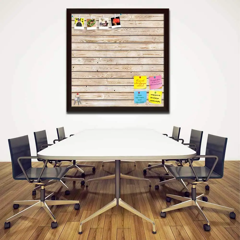 Eco Friendly Factory Wholesale ArtzFolio Natural Texture Printed Bulletin Board Notice Pin Board Soft Board | Dark Brown Frame