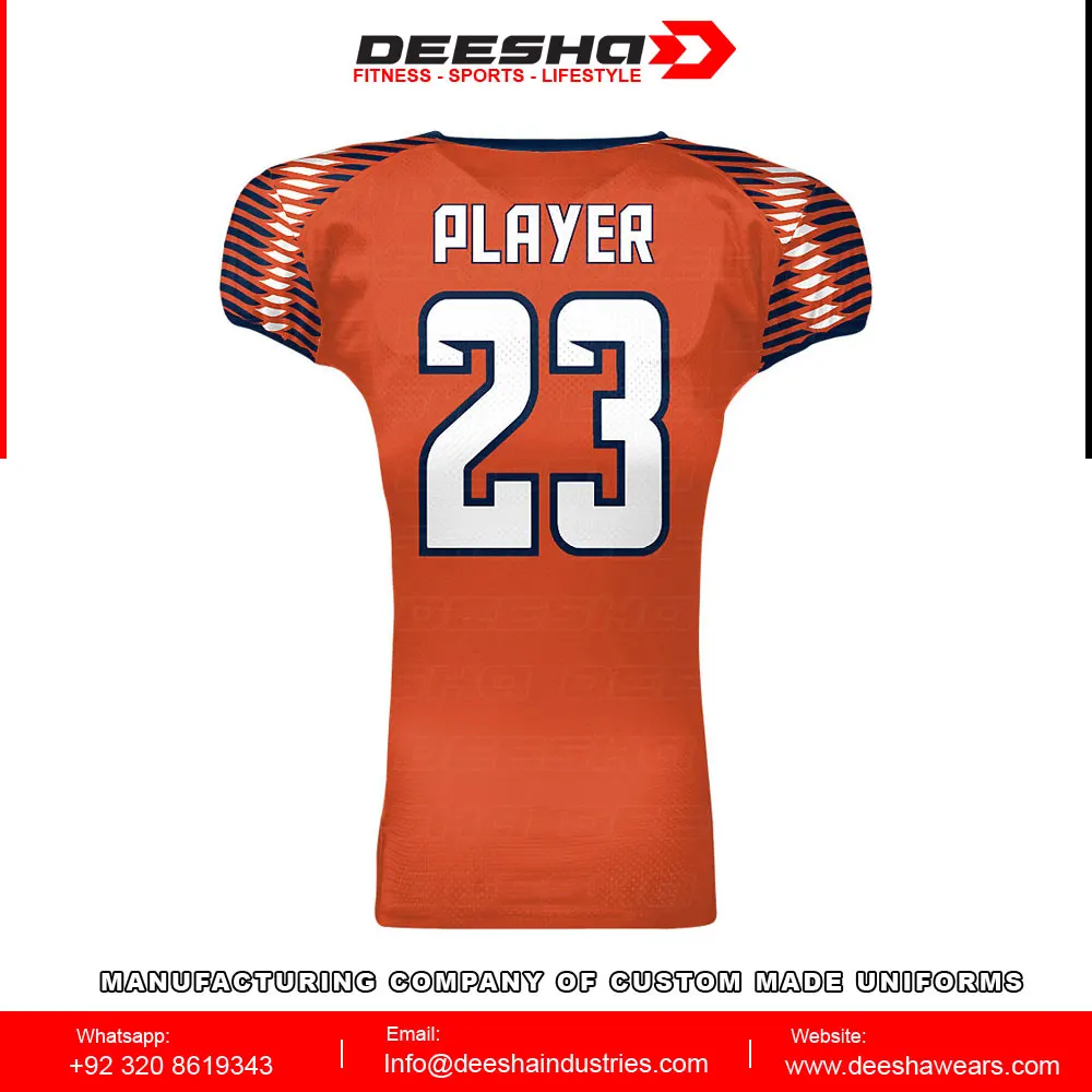 New Collection Custom Made jersey american football Uniform Sublimation Eagle Jersey in Orange