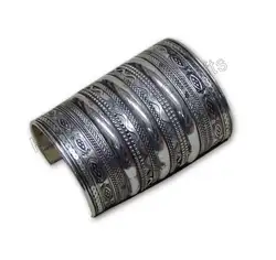 Hot Selling Brass Cuff Silver Plated Handcuff Metal Handmade Cufflinks for Women Fashion Jewelry Accessories Manufactured India