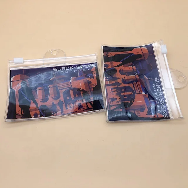 Customized Design Clear Soft PVC Full Color Printing ID Name Card Holder with Zip