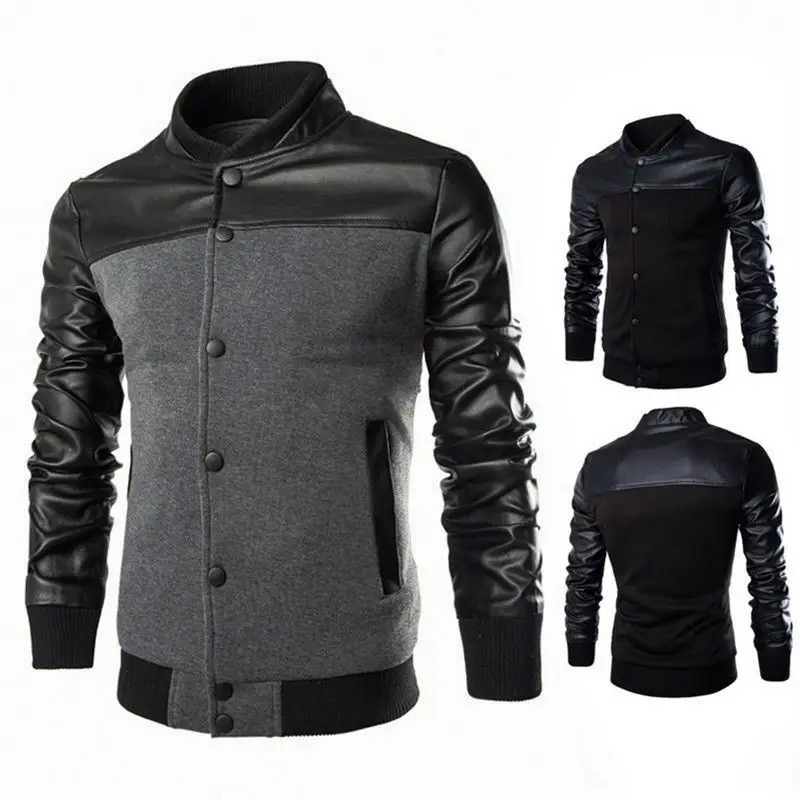 Top Quality Men Nubuck leather long coat type jackets Black Jacket Mens Manufacture Custom Contrast
