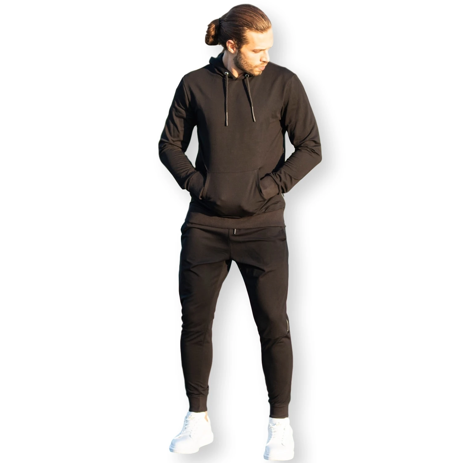 oversize 100% cotton men black anthracite zipped sweatsuit boys man new style good best price wholesale offer trend 2020