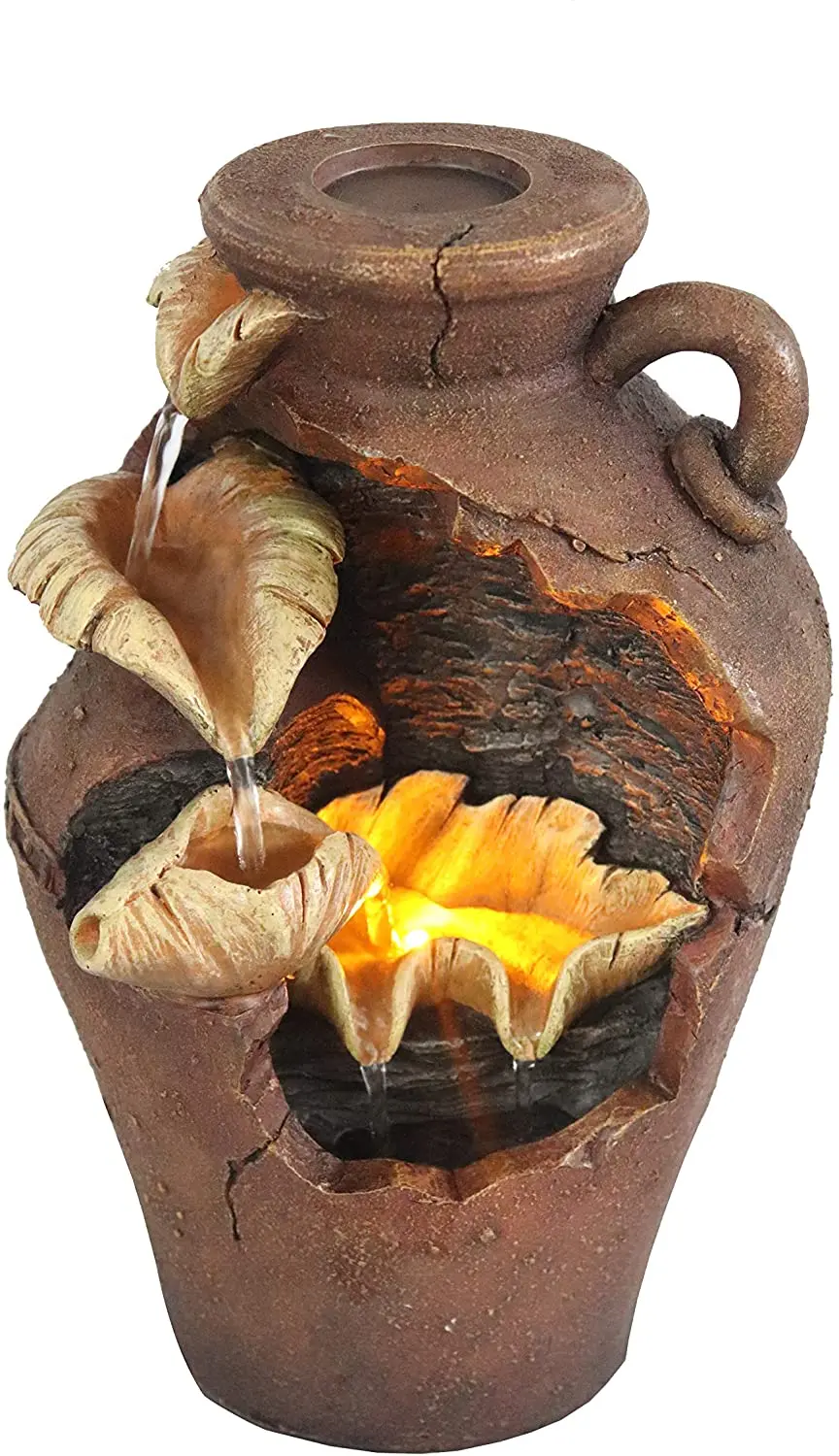 Warm Garden Tabletop Water Fountain Jar Water Fountain Brown Fountain