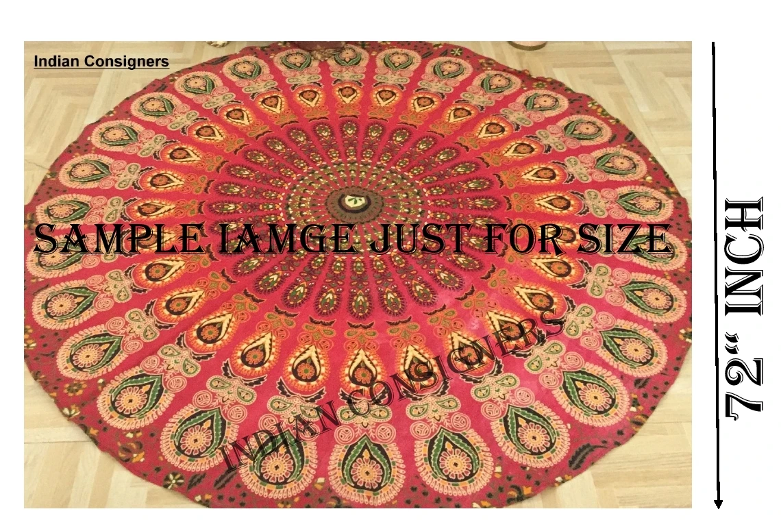 Beach Towel Yoga Mat Black Roundie Hippie Mandala Tapestry Wall Hanging Handmade Home Decor Beautiful