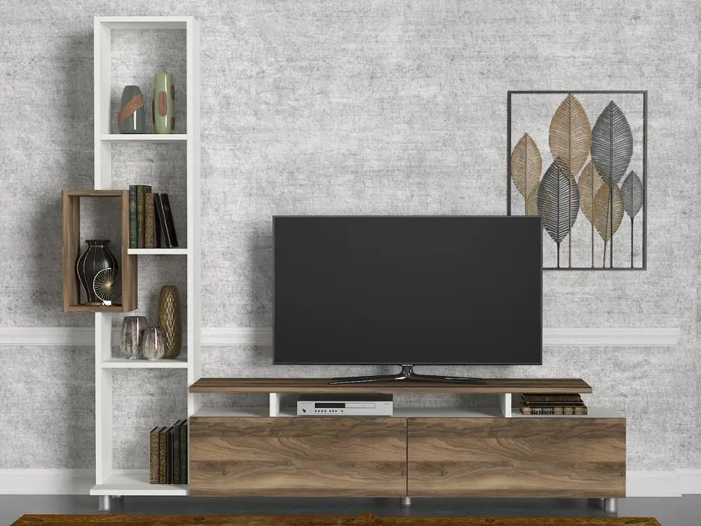 Tulip Best Price Tv Unit White-Walnut