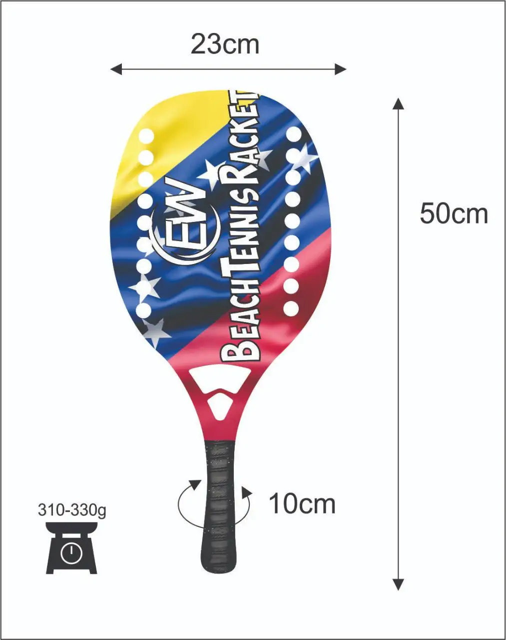 
Beach Tennis Rackets Custom Carbon glass Beach Paddle/Padel Racket with your logos and color combinations 