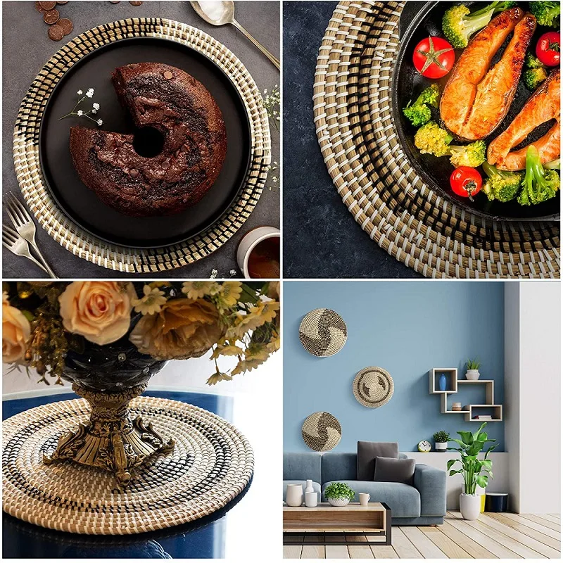 Вьетнамская Дешевая Плетеная натуральная корзина для морских водорослей Настенный декор оптовая продажа от King Craft вьетнамский поставщик