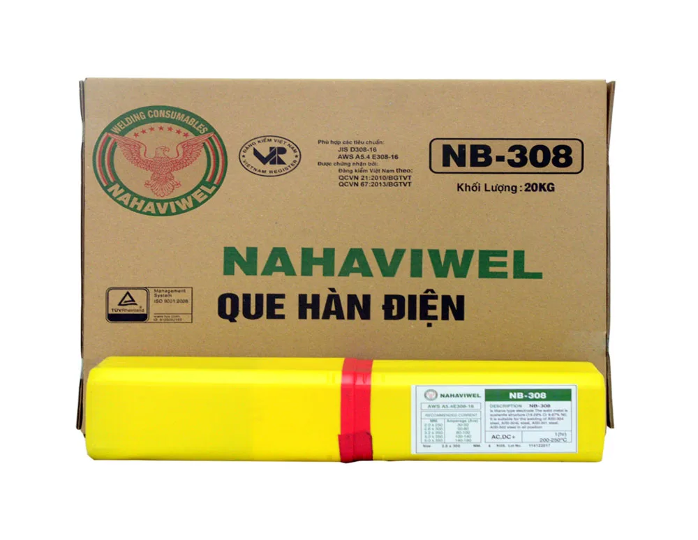 QUALITY NAHAVIWEL NB-308 2.0MM STAINLESS STEEL AWS E308-16 WELDING ELECTRODE