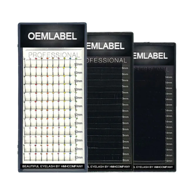 2d false customized packaging box eyelash extension 16 line in a tray manufacturer south korea