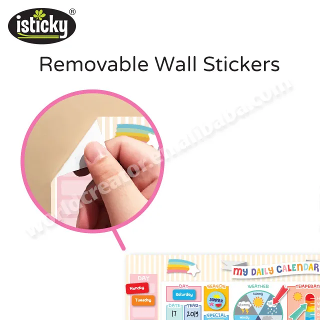 
Educational Wall Sticker Kids Calendar With TPE Stickers 