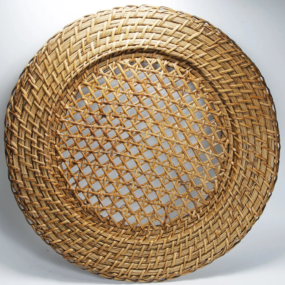Ready To Ship Waterproof Washable Rattan Plate Chargers Chargers For Dinner Plates Made In Vietnam