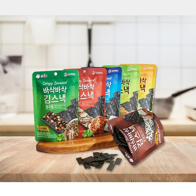 Korean style 5 types of Seaweed Snack Good Taste