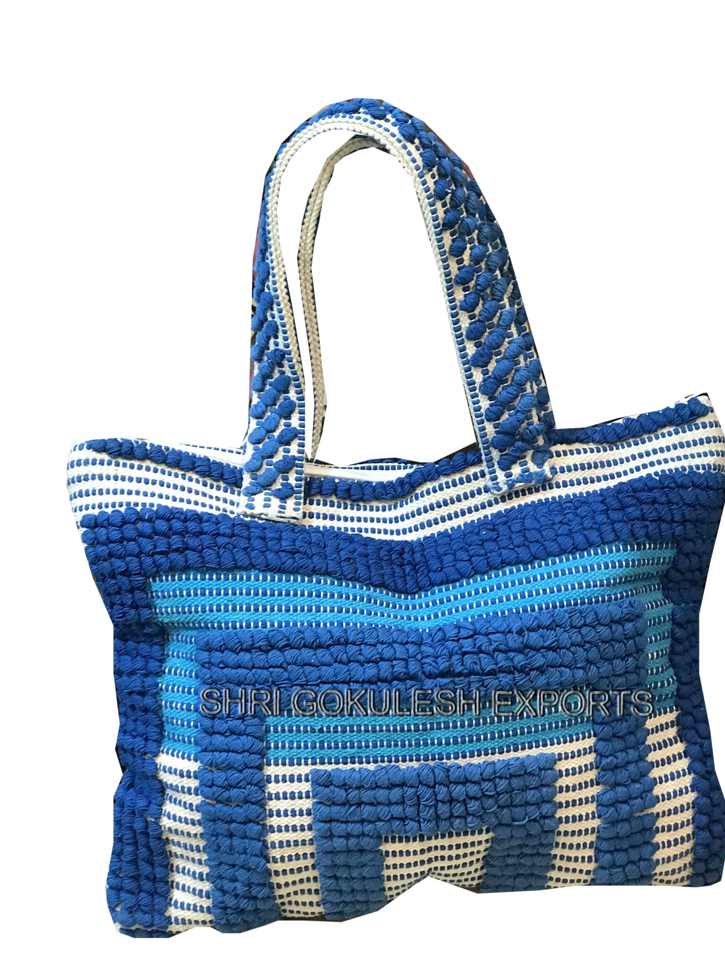Customized Size High Quality Indian Handloom 100% Cotton Shopping Tote Bags