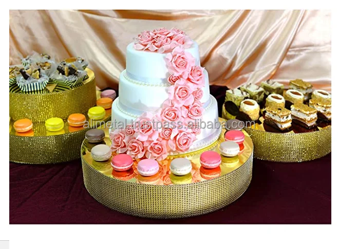 Gorgeous Cake Display Centrepiece for Wedding Cakes Cupcakes and Desserts Strong Lightweight Polystyrene Foam with Faux Rhine