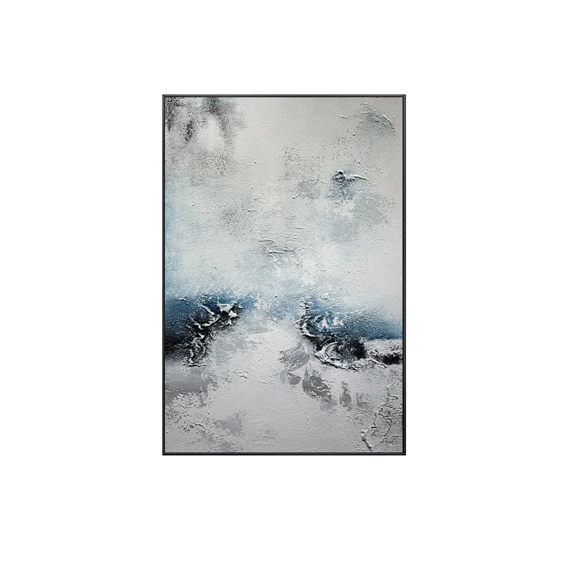 Большой размер декоративная Вертикальная секция современный минималистичный дом вход синяя настенная живопись 20*30 дюймов