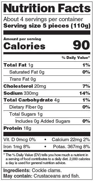 
Wild Caught Cockle Clams 