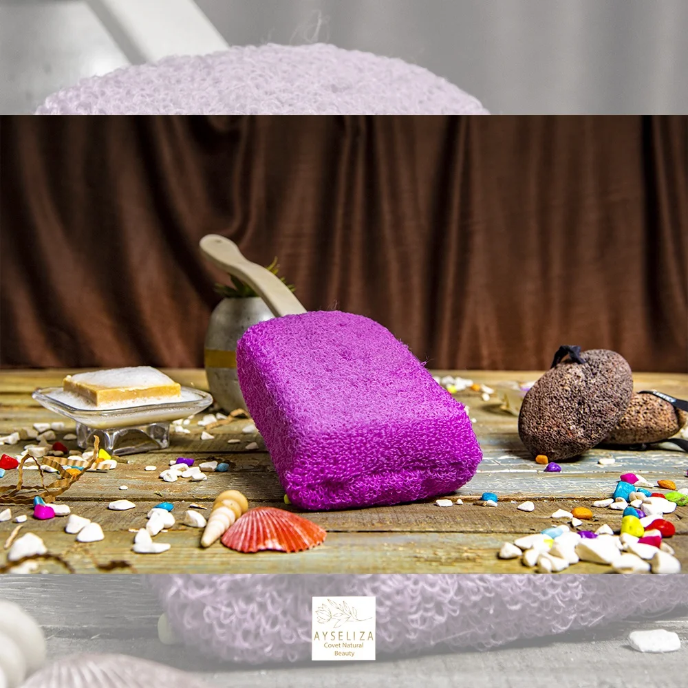 Natural Bath Sponge Brushes With Handle For Back Scrub Quality Loofah Scrubber Gentle And Non Abrasive Exfoliating Hammam Gloves