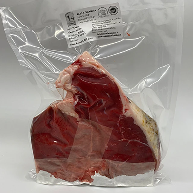 Made in Italy high quality italian food typical of central Italy Chianina GPI bovine steak cut fresh meat beef