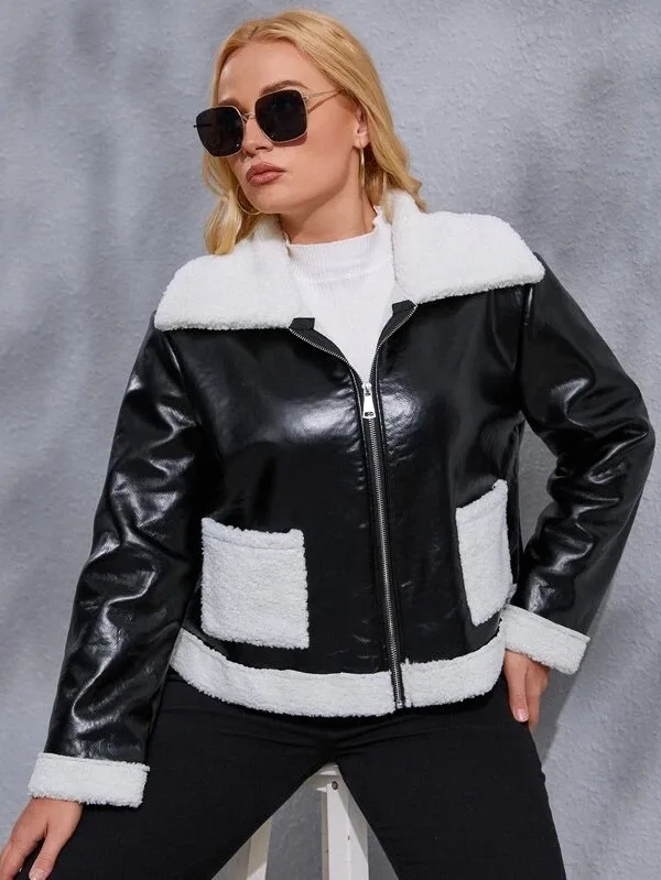 Black Leather New Design Customized High Quality Winter Full Sleeved Causal Leather Jacket For Woman 2022