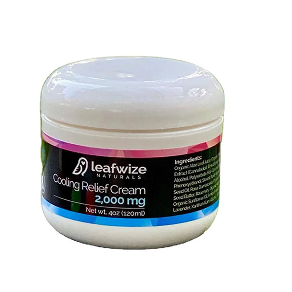 Смягчающий местный Охлаждающий Крем Leafwize Naturals CBD, 2000 мг, охлаждающий ментол и алоэ с арникой, снятие боли