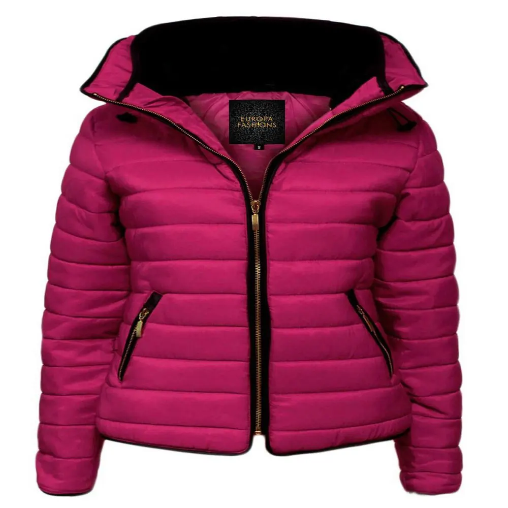 New Women Quilted Bubble Padded Designer Fur Hooded Puffer Jacket Warm Coat puffer jacket women