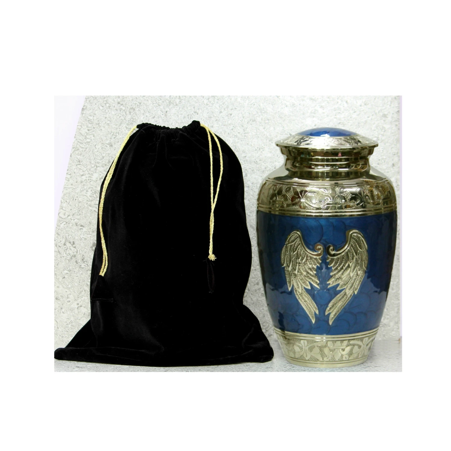 Human Ashes Memorial Ashes Urn  Funeral supplies Angel Wings Brass Cremation Urn for  from India Memorial urns manufacturer