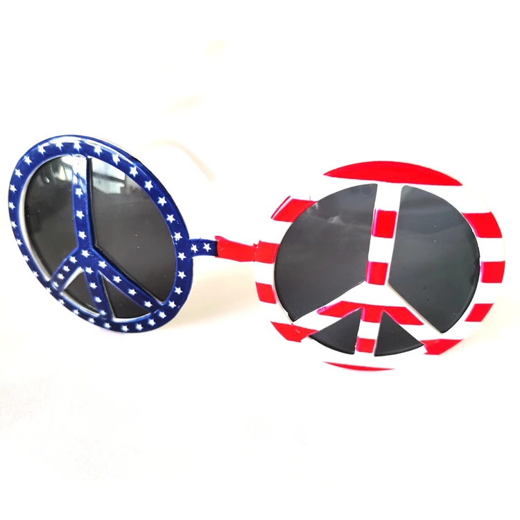 USA Flag American Peace Party Round Sunglasses 4th of July Glasses