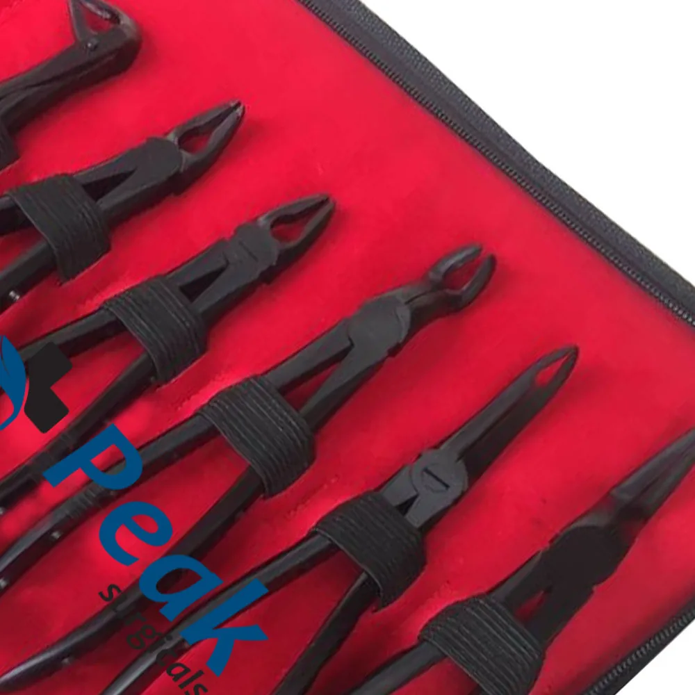 6 Pieces Dental Extraction Forceps Black Plasma Coated Instruments Stainless Steel High Quality Product By Peak Surgicals