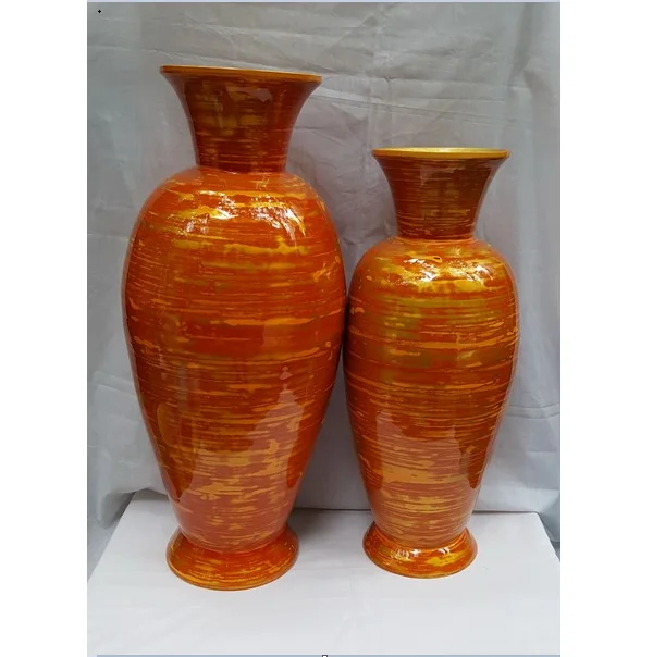 Home Decoration Bamboo Lacquered Vase Manufactured In Vietnam For Sale Cheap Price FOB Ho Chi Minh Port Customized Packing