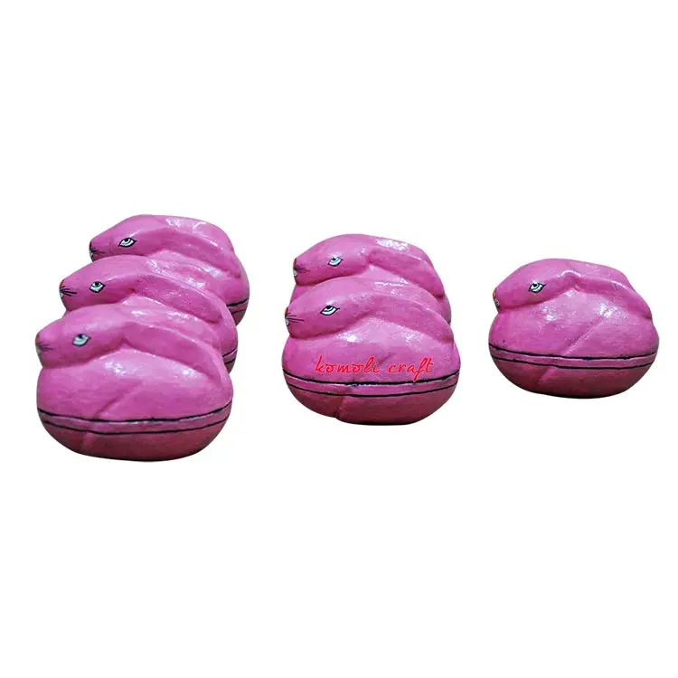 Baby pink Easter bunny handmade paper mache eggs Easter decoration