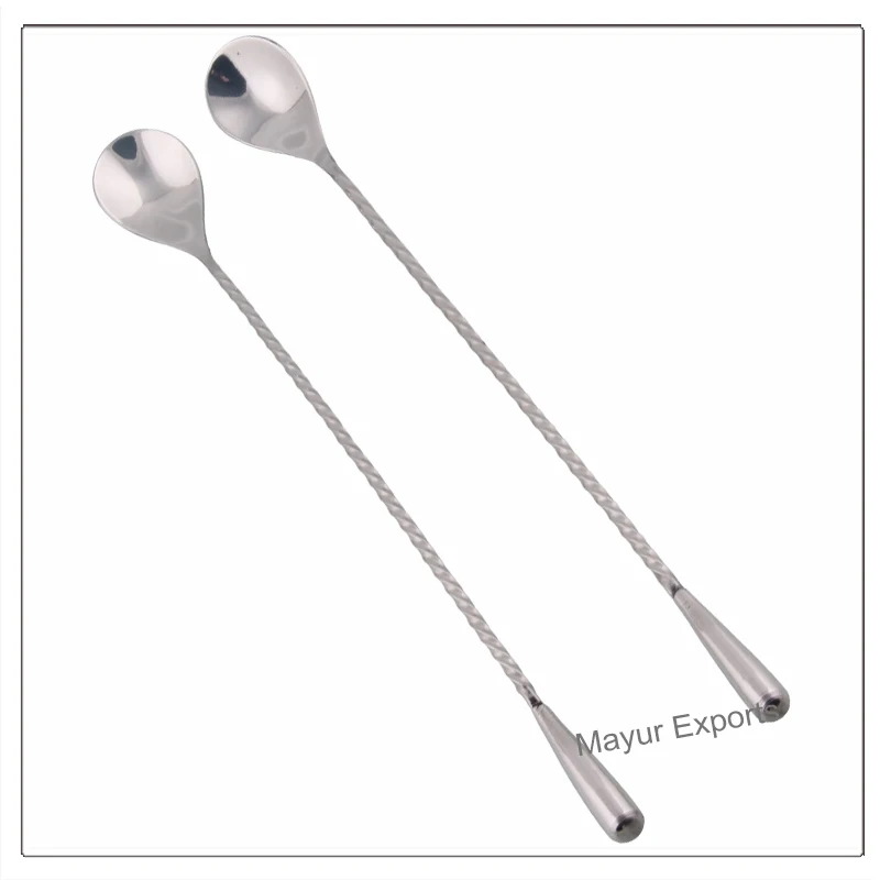 
Stainless Steel Mixing Spoon, Spiral Pattern Bar Cocktail Shaker Spoon 