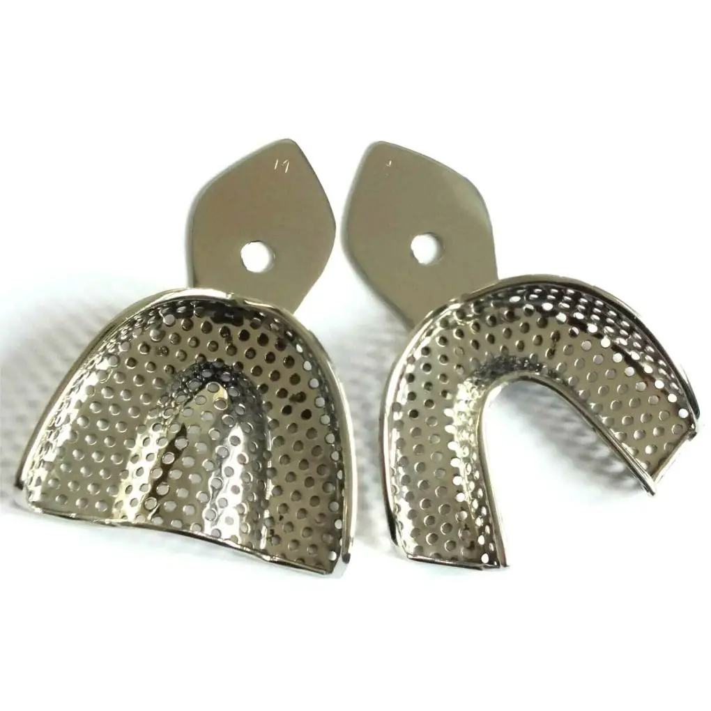 SET OF 8 PIECES (SMALL+ MEDIUM + LARGE + EXTRA LARGE) ORTHODONTIC PERFORATED IMPRESSION TRAYS AUTOCLAVABLE    MGI-DEN-390