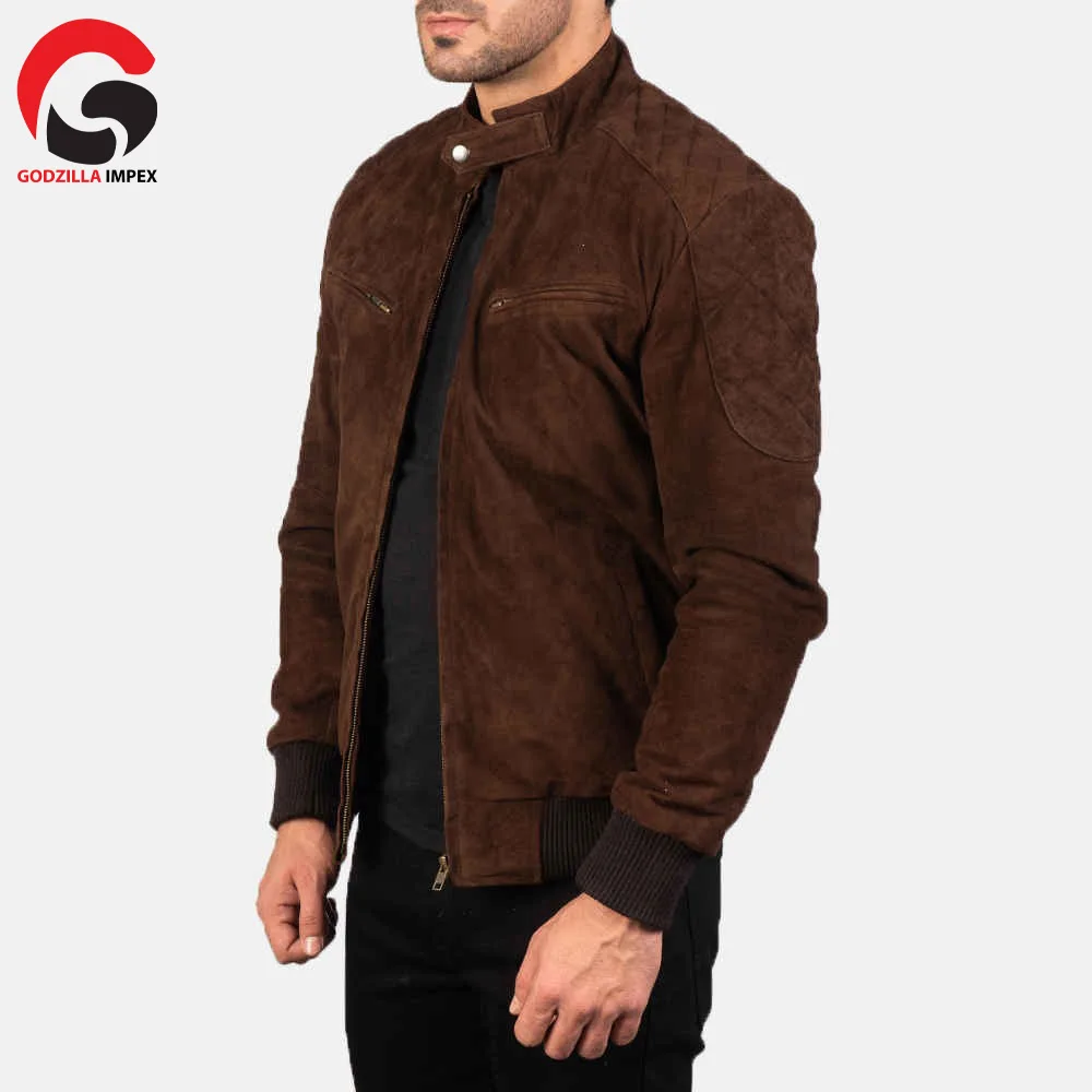 2021 Модные мужские кожаные куртки осенняя замшевая однотонная куртка популярная простая повседневная бархатная мужская куртка.