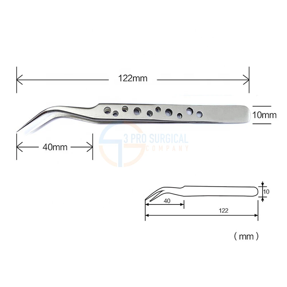 3 Pro Eyelash tweezers extension Curved Russian volume lash extension tweezers volume eyelash tweezers False