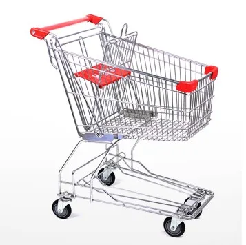 MOQ 20 PCS 62L Asian Style Supermarket Shopping Trolley, Store Push Cart