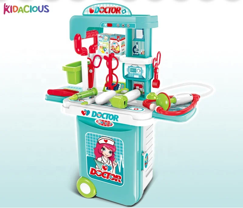 Kidacious Doctor Toy Set 3-in-1 with Trolley for Kids Pretend Play Learning Doctor-themed Children Toys Kit