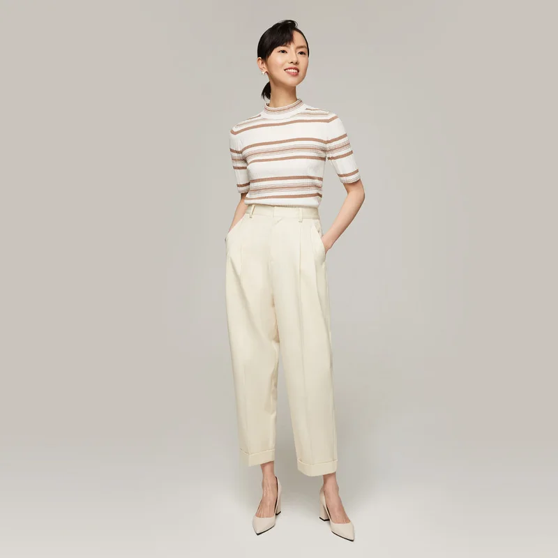 
naivee spring series cotton striped slim women top with half sleeves ladies sweatshirt classic 