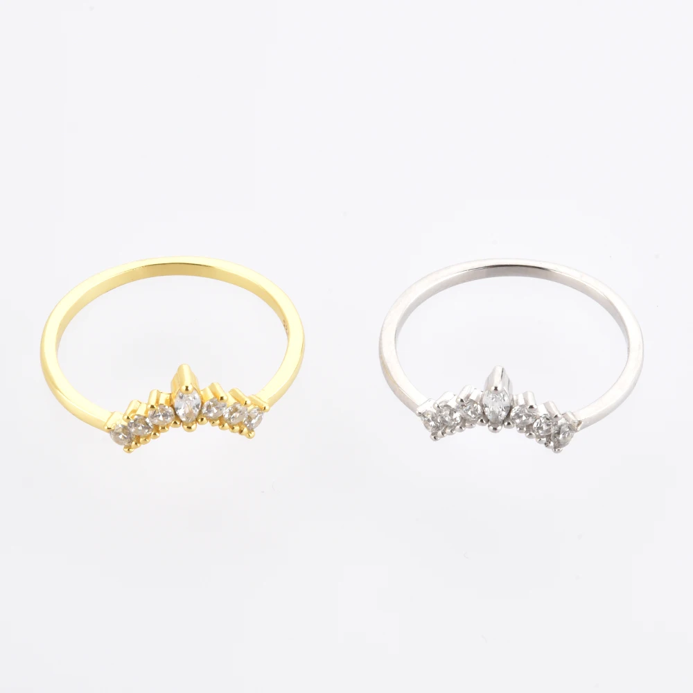 Модные обручальные кольца в форме короны принцессы FUAMAY простые винтажные с фианитом ювелирные изделия