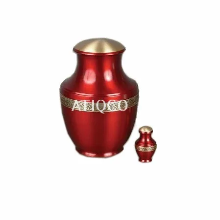 Американский стиль твердая латунная урна для кремации взрослых металлическая с золотой отделкой похоронного использования