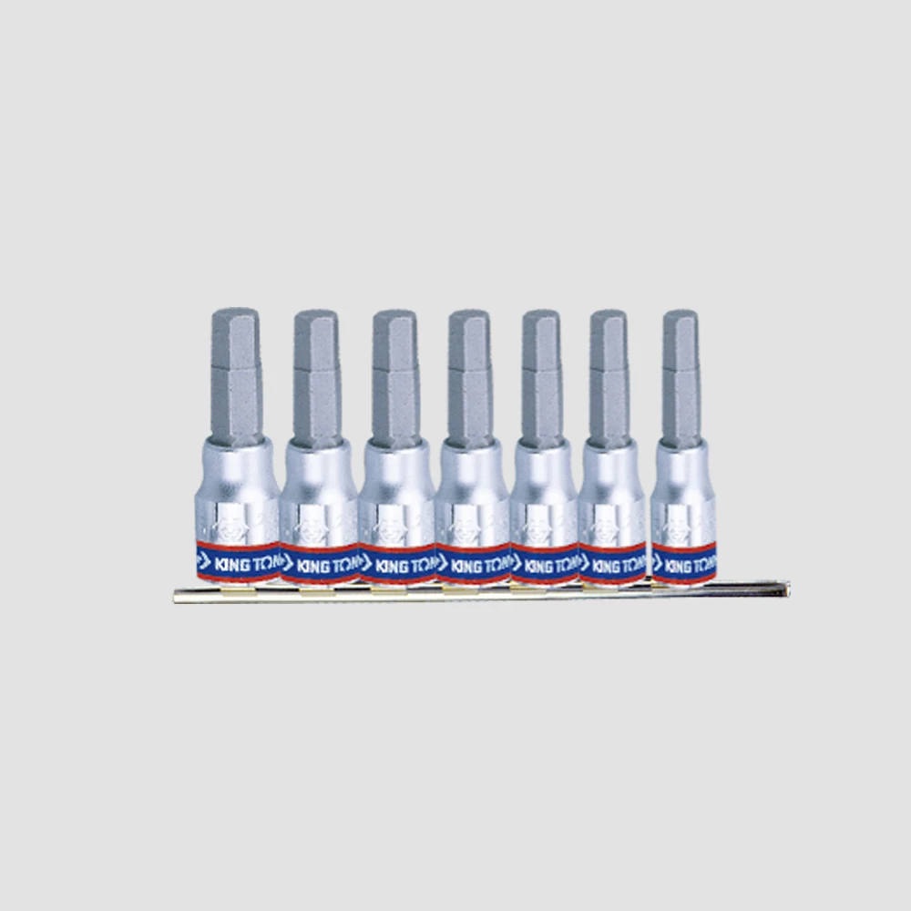KING TONY High Grade 7 PCS 1/4 Inch Hex Bit Socket Set Taiwan Hand Tool Kit 2127PR