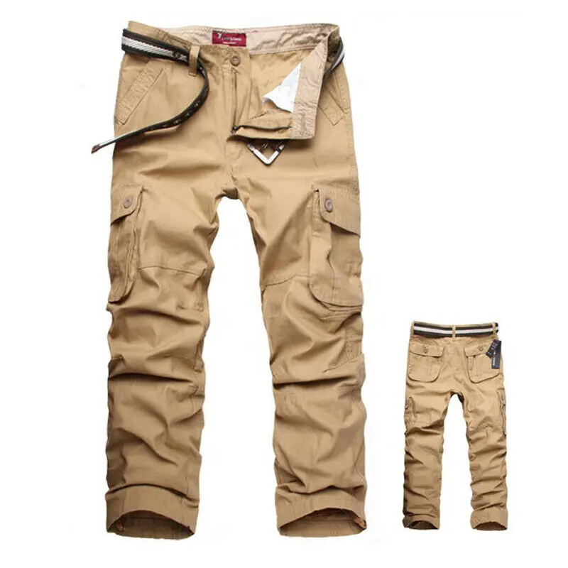 Stylish Mens Military Army Combat Trousers Work Cargo Pants Casual Walking Multi Pocket Customized