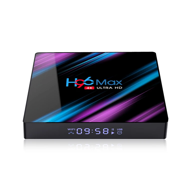 Приставка Смарт-ТВ H96 MAX Android 9 0 4 + 64 ГБ 4K Wi-Fi