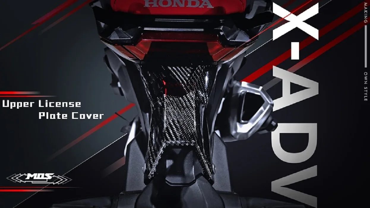 MOS Carbon Fiber Upper License Plate Cover for Honda Motorcycle X-ADV 750 2017 2018 2019 2020