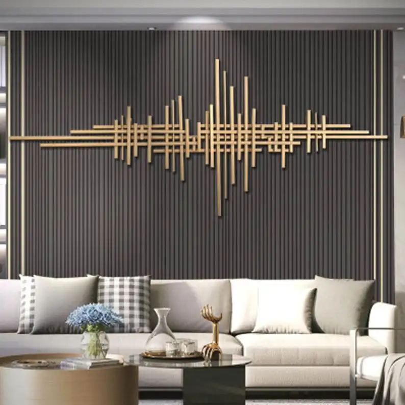 modern architecture unique design hot sale wall decor adjustable eco friendly finish gold plated for hotels living room decor